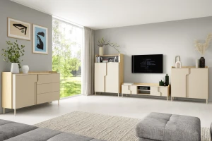 TV-meubel PAURO 09 tv-lowboard 4-deurs met open vakken, modern tv-meubel Kinder Meubels 24
