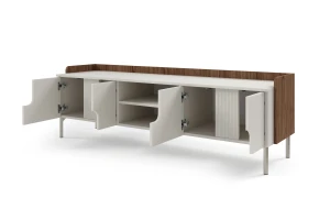 TV-meubel PAURO 10 tv-lowboard 4-deurs met open vakken, compact tv-meubel Kinder Meubels 24
