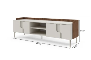 TV-meubel PAURO 10 tv-lowboard 4-deurs met open vakken, compact tv-meubel Kinder Meubels 24