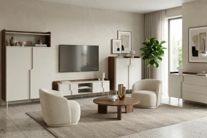 TV-meubel PAURO 10 tv-lowboard 4-deurs met open vakken, compact tv-meubel Kinder Meubels 24