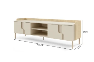 TV-meubel PAURO 10 tv-lowboard 4-deurs met open vakken, compact tv-meubel Kinder Meubels 24