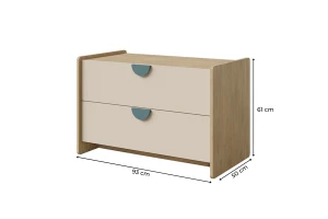 LEXO 11 TV-lowboard voor de kinderkamer, TV-meubel met 2 lades Kinder Meubels 24
