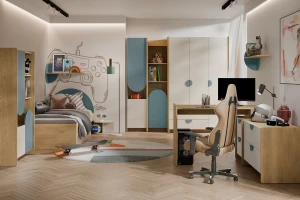 LEXO 11 TV-lowboard voor de kinderkamer, TV-meubel met 2 lades Kinder Meubels 24