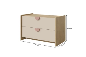 LEXO 11 TV-lowboard voor de kinderkamer, TV-meubel met 2 lades Kinder Meubels 24