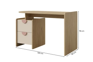 LEXO 12 kinderbureau, bureau voor de kinderkamer, computertafel met 2 lades Kinder Meubels 24