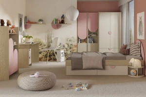 LEXO 12 kinderbureau, bureau voor de kinderkamer, computertafel met 2 lades Kinder Meubels 24