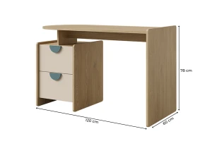 LEXO 12 kinderbureau, bureau voor de kinderkamer, computertafel met 2 lades Kinder Meubels 24