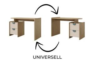 LEXO 12 kinderbureau, bureau voor de kinderkamer, computertafel met 2 lades Kinder Meubels 24