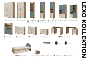LEXO 12 kinderbureau, bureau voor de kinderkamer, computertafel met 2 lades Kinder Meubels 24