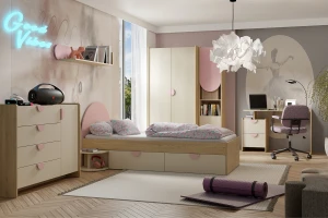 LEXO 13 tienerbed, kinderbed met 2 lades incl. lattenbodem, 90x200 cm Kinder Meubels 24
