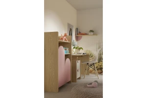 LEXO A tienerkamerset, kinderkamerset met kledingkast, commode, bureau & wandrek Kinder Meubels 24