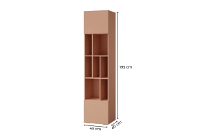 LIMA 04 kast, staande kast 45 cm, Alpaca/eiken/zeeblauw, met softclose Kinder Meubels 24