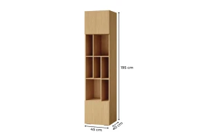 LIMA 04 kast, staande kast 45 cm, Alpaca/eiken/zeeblauw, met softclose Kinder Meubels 24