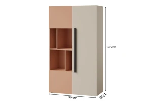 LIMA 05 kast, staande kast, 90 cm breed, met 3 deuren en vakken, softclose Kinder Meubels 24