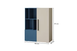 LIMA 06 kast 90 cm breed, met 2 deuren, vakken en softclose Kinder Meubels 24