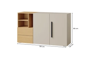 LIMA 07 commode, dressoir, 135 cm breed, met 2 deuren, 2 lades en vakken Kinder Meubels 24