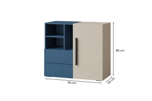 LIMA 08 commode, dressoir, 90 cm breed, met 1 deur, 2 lades en vakken Kinder Meubels 24