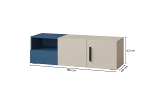 LIMA 09 TV-kast, TV-lowboard, 135 cm breed, met 2 deuren, 1 lade en vakken Kinder Meubels 24
