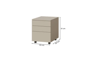 LIMA 15 ladeblok op wielen, 40 cm breed, met 3 lades, wielen, Push-to-Open Kinder Meubels 24