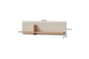 LIMA 16 wandrek, 90 cm breed, wandplank met opbergvlak, LIMA-collectie Kinder Meubels 24