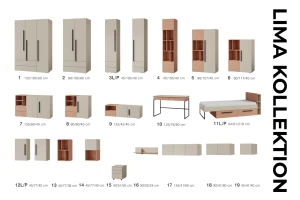 LIMA 16 wandrek, 90 cm breed, wandplank met opbergvlak, LIMA-collectie Kinder Meubels 24
