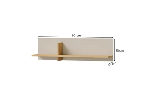 LIMA 16 wandrek, 90 cm breed, wandplank met opbergvlak, LIMA-collectie Kinder Meubels 24