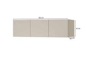 LIMA 17 opzetkast, 135 cm breed, passend bij kledingkast LIMA 01, met 3 deuren Kinder Meubels 24