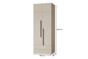LIMA 18 opzetkast voor kledingkast LIMA 02, 90 cm breed, met 2 deuren Kinder Meubels 24