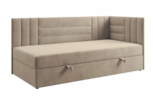 KAYA boxspringbed, tienerbed met bedkist, topper, veloursbekleding Kinder Meubels 24