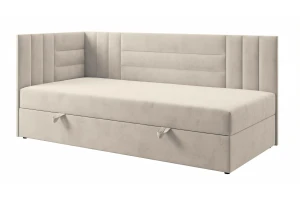 KAYA boxspringbed, tienerbed met bedkist, topper, veloursbekleding Kinder Meubels 24