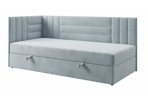 KAYA boxspringbed, tienerbed met bedkist, topper, veloursbekleding Kinder Meubels 24