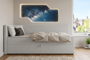 NEVY boxspringbed, daybed met opbergruimte, hoofdbord rechts of links te kiezen Kinder Meubels 24