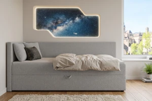 NEVY boxspringbed, daybed met opbergruimte, hoofdbord rechts of links te kiezen Kinder Meubels 24