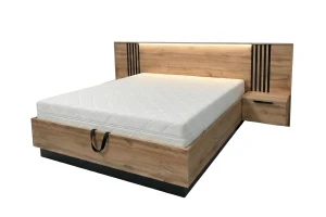 LABOO LUX tweepersoonsbed 160x200 cm met 2 nachtkastjes, bedkist, lattenbodem Kinder Meubels 24