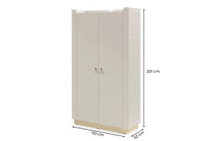 SOVI 01 kledingkast met kledingroede en legplanken, 2-deurs, Kinder Meubels 24