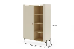 SOVI 03 kinderkast 100 cm breed, met kastvak en open vakken Kinder Meubels 24