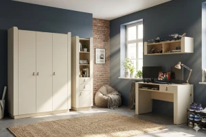 SOVI 03 kinderkast 100 cm breed, met kastvak en open vakken Kinder Meubels 24