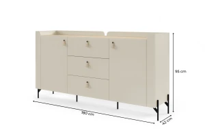 SOVI 05 commode 180 cm breed, met 2 kastvakken en 3 lades Kinder Meubels 24