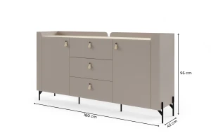 SOVI 05 commode 180 cm breed, met 2 kastvakken en 3 lades Kinder Meubels 24