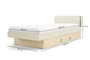 SOVI 18 eenpersoonsbed, tienerbed 90x200 cm, Scandinavisch design Kinder Meubels 24