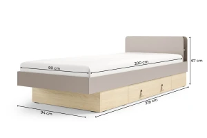 SOVI 18 eenpersoonsbed, tienerbed 90x200 cm, Scandinavisch design Kinder Meubels 24