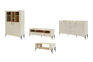 SOVI A woonkamerset, 3-delige wandmeubelset met TV-lowboard, commode en kast Kinder Meubels 24