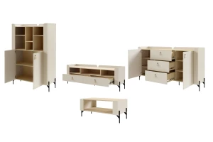 SOVI A woonkamerset, 3-delige wandmeubelset met TV-lowboard, commode en kast Kinder Meubels 24