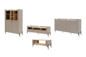 SOVI A woonkamerset, 3-delige wandmeubelset met TV-lowboard, commode en kast Kinder Meubels 24