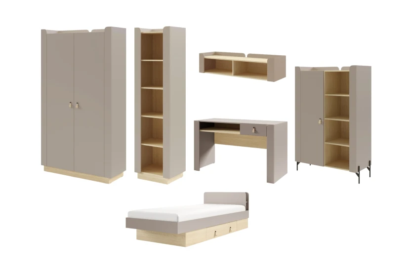 SOVI B tienerkamerset, kinderkamerset, 6-delig, Scandinavisch design Kinder Meubels 24