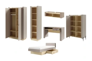 SOVI B tienerkamerset, kinderkamerset, 6-delig, Scandinavisch design Kinder Meubels 24