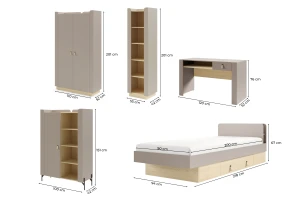 SOVI B tienerkamerset, kinderkamerset, 6-delig, Scandinavisch design Kinder Meubels 24