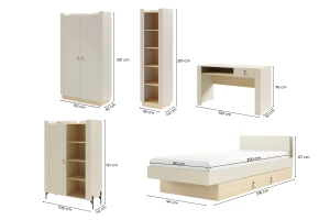 SOVI B tienerkamerset, kinderkamerset, 6-delig, Scandinavisch design Kinder Meubels 24