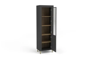 MONI 03 vitrinekast, staande vitrinekast met glazen deur en 4 legplanken Kinder Meubels 24