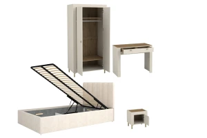 MONI B slaapkamerset met bed 120x200, kledingkast, kaptafel & nachtkastje Kinder Meubels 24